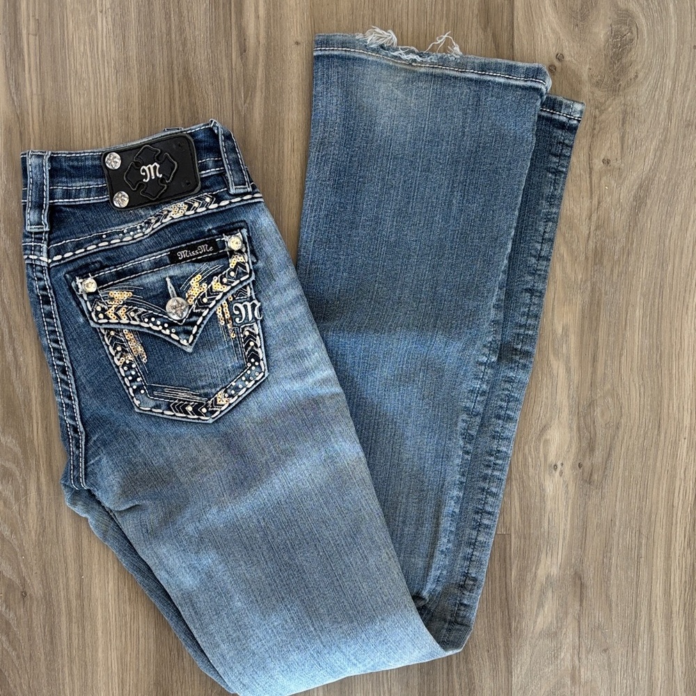 Miss Me Blue Embellished Bootcut Jeans